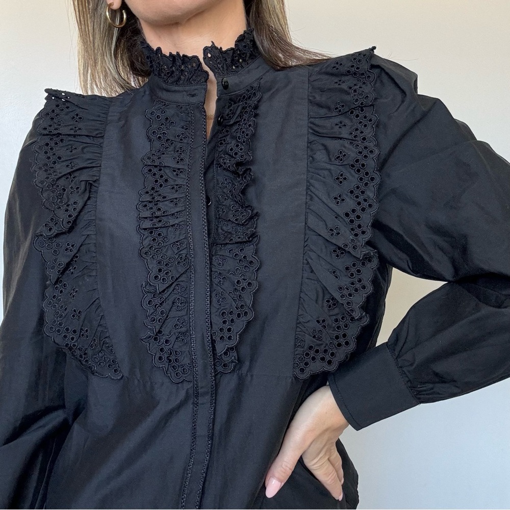 New The Westside Gemma Starlight Eyelet Top Black - Picture 11 of 11